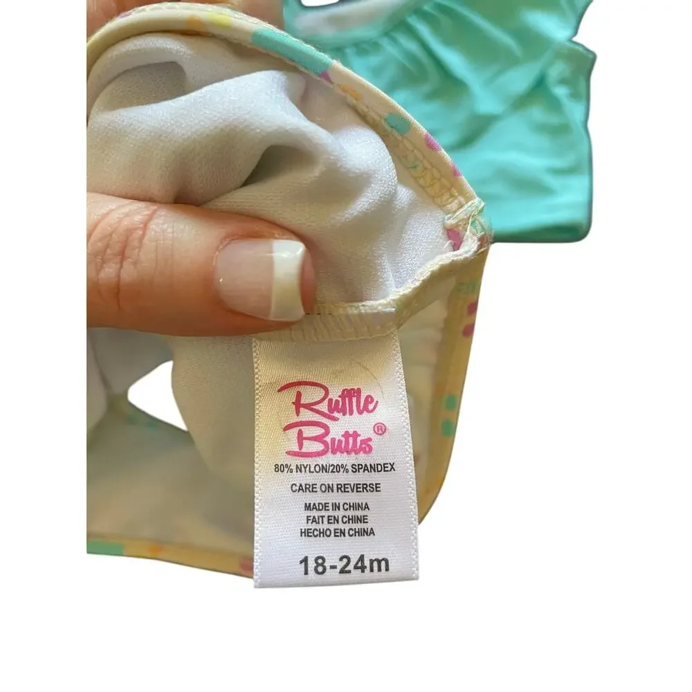 RUFFLE BUTTS Baby Girl Confetti Tankini Swimsuit Set 18-24 Months